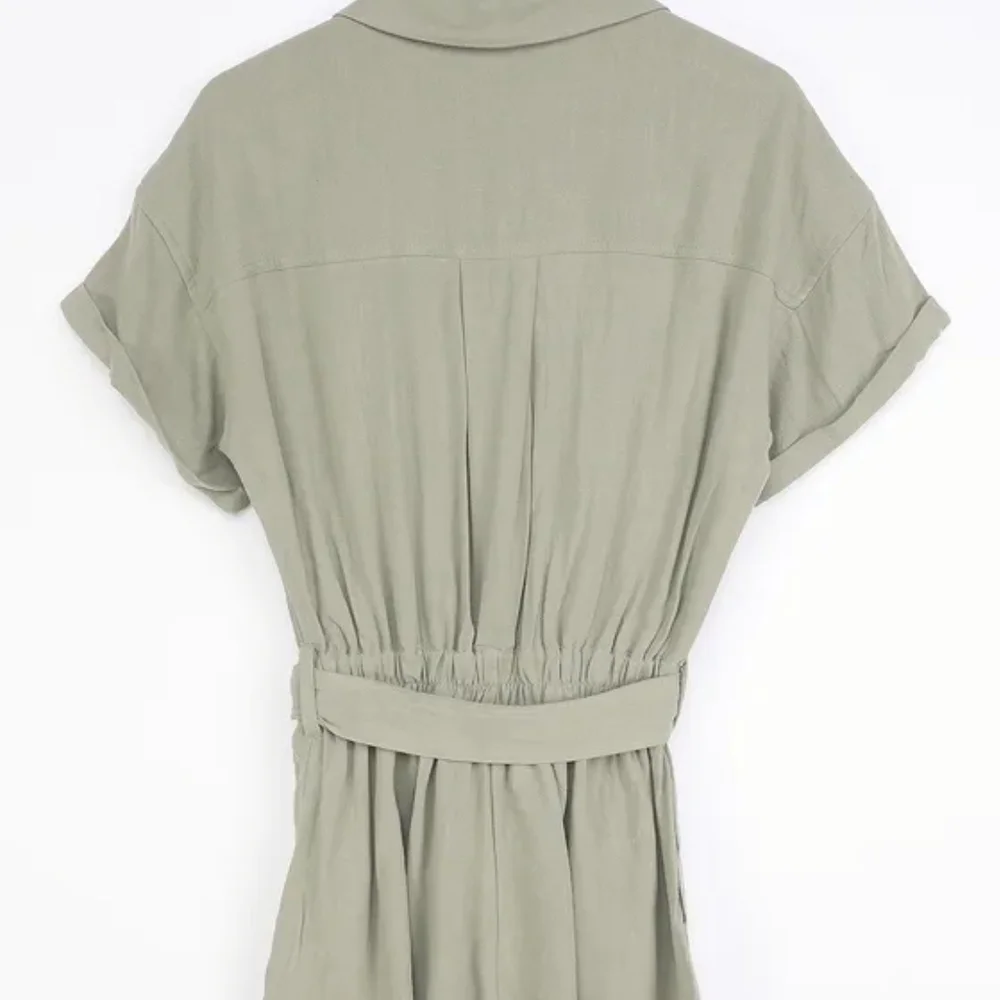 Sage Green Button-Up Romper - Picture 6 of 6